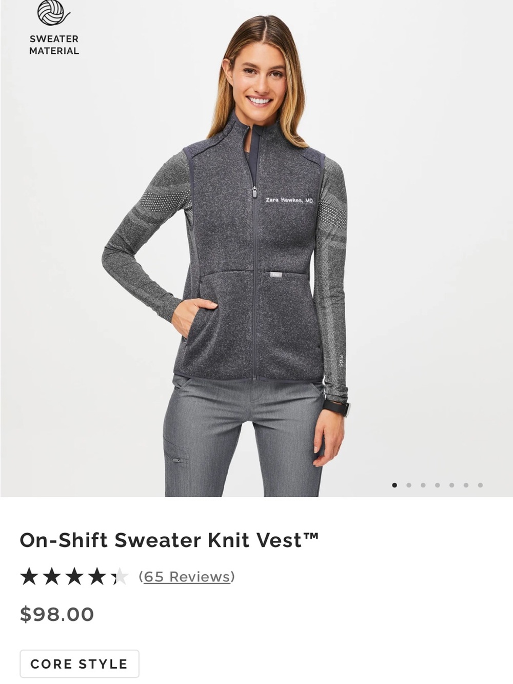 Figs On-Shift Sweater Knit Vest™ - Gray